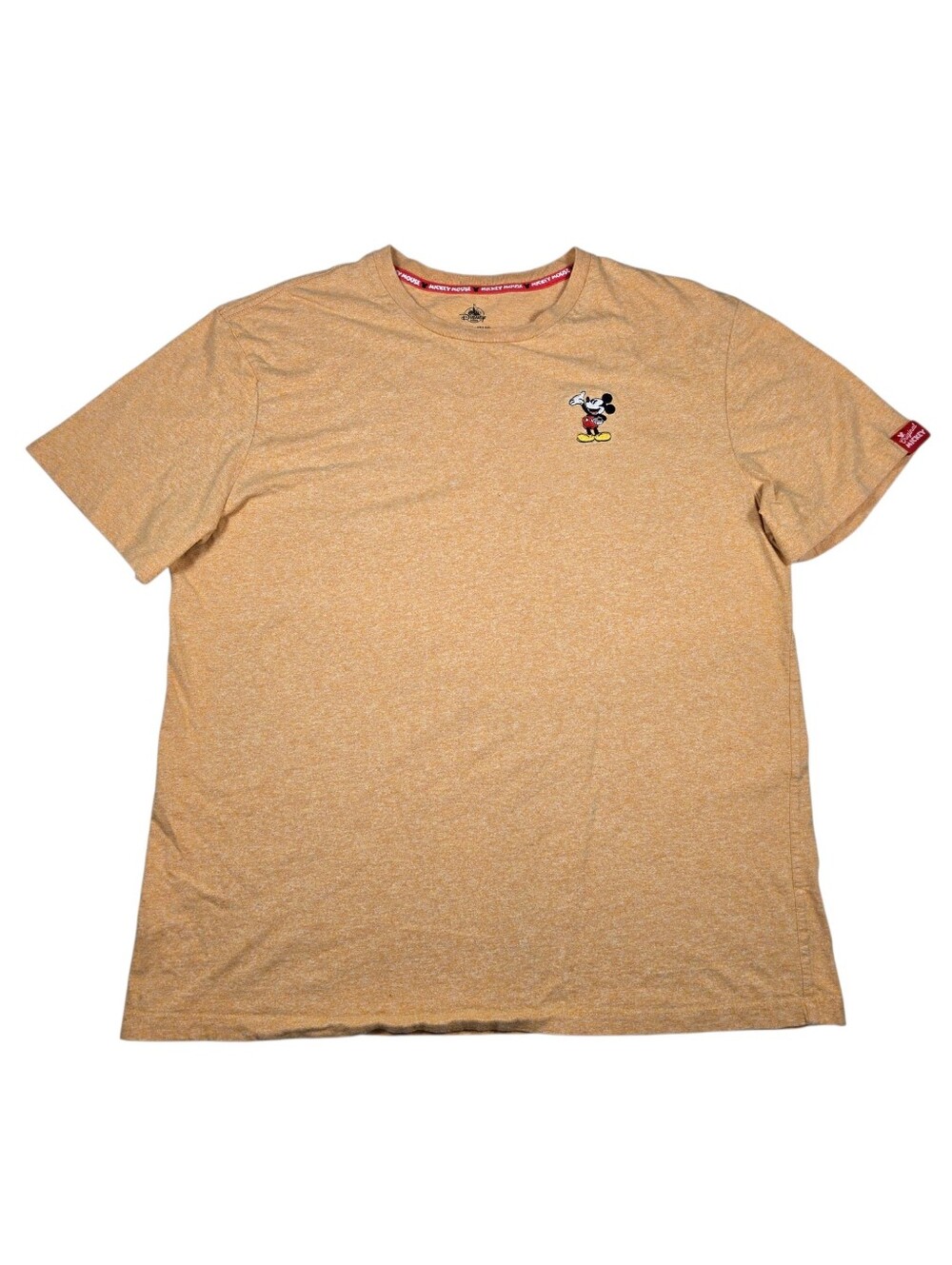 Disney Parks Mickey Mouse Original Embroidered Heather Orange T-Shirt Men's Sz L